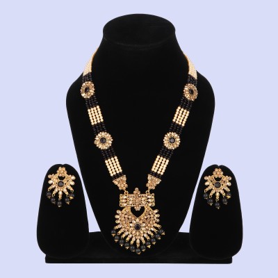 Arti creations Brass, Mother of Pearl, Alloy Gold-plated Gold, Black Jewellery Set(Pack of 1)