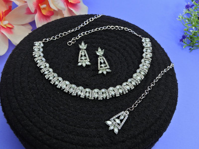 VATSALYA creation Alloy Gold-plated White Jewellery Set(Pack of 1)