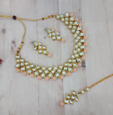 Chrishan Alloy Gold-plated Gold, White Jewellery Set(Pack of 1)