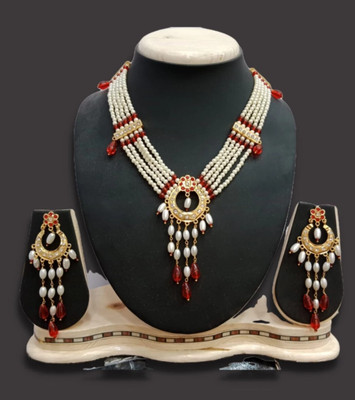 jevel Alloy Gold-plated Red Jewellery Set(Pack of 1)