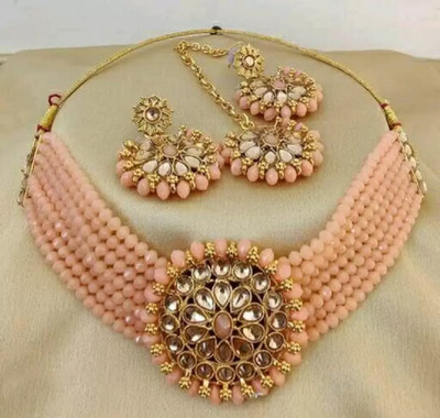 White pearl Alloy Gold-plated Platinum Jewellery Set(Pack of 1)