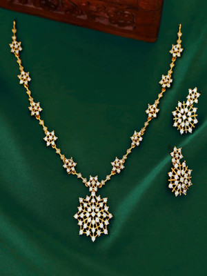 YIMBLI Brass Gold-plated Gold Jewellery Set(Pack of 1)