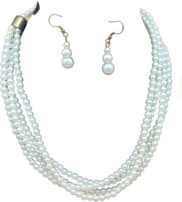Zooni Collections Mother of Pearl White Jewellery Set(Pack of 1)