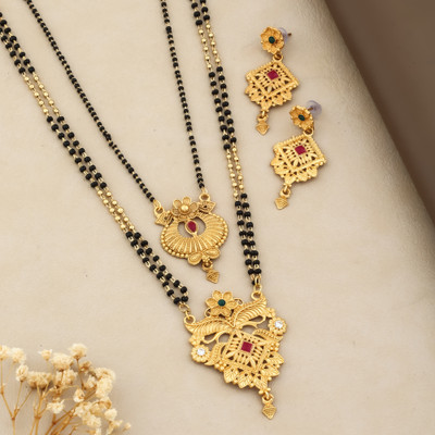 PARTICIAO Alloy Gold-plated Gold Jewellery Set(Pack of 2)