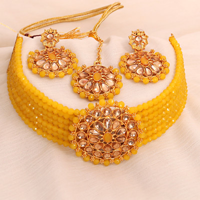 Mithila Arts Alloy Gold-plated Yellow Jewellery Set(Pack of 1)