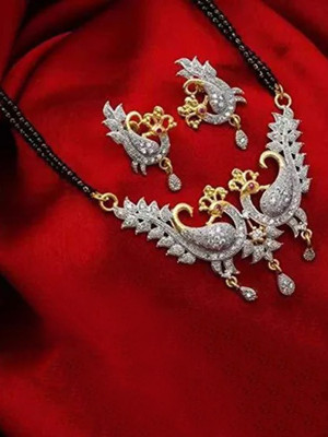 Krishna Creation Alloy Gold-plated Black, Gold, White Jewellery Set(Pack of 1)