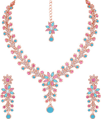 Atasi International Alloy Gold-plated Rose Gold, Multicolor Jewellery Set(Pack of 2)