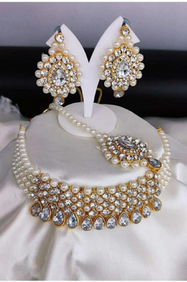 house of common Brass White Jewellery Set(Pack of 1)