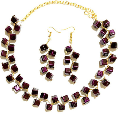 UTTARAI Alloy Purple Jewellery Set(Pack of 3)