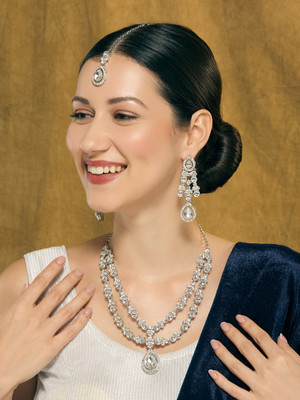 VATSALYA creation Alloy Gold-plated White Jewellery Set(Pack of 1)