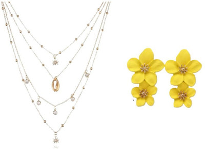 SKG Fashions Stone Gold, Yellow Jewellery Set(Pack of 1)