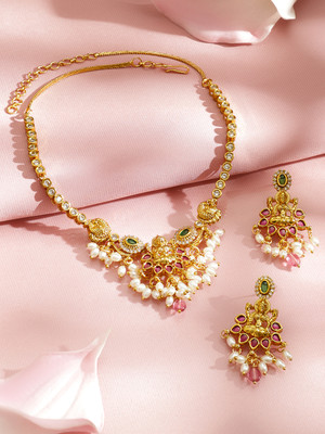 RUBANS Brass Gold-plated Gold Jewellery Set(Pack of 2)