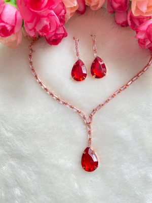 DENICRAAS Alloy Red, Rose Gold Jewellery Set(Pack of 1)