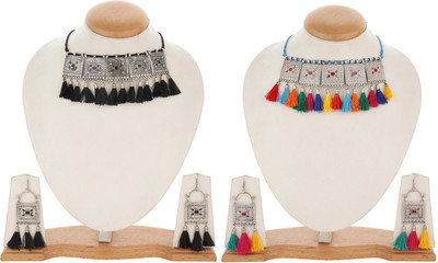 ZUKHRUF Oxidised Silver Multicolor Jewellery Set(Pack of 2)