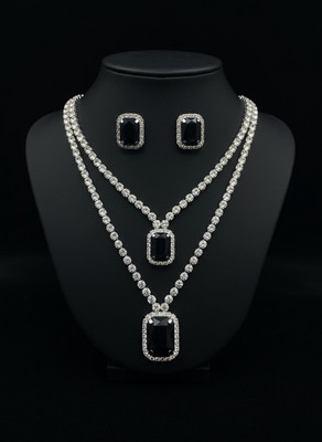 ABC Alloy Black, Silver Jewellery Set(Pack of 2)