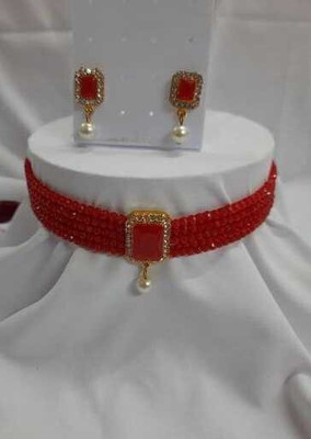 AMHRIK IMITATION Alloy Red Jewellery Set(Pack of 1)