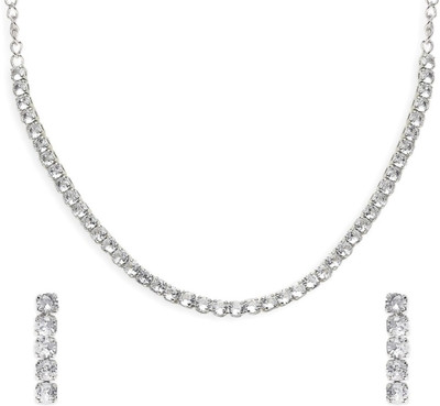 Oomph Alloy Silver Silver, White Jewellery Set(Pack of 2)