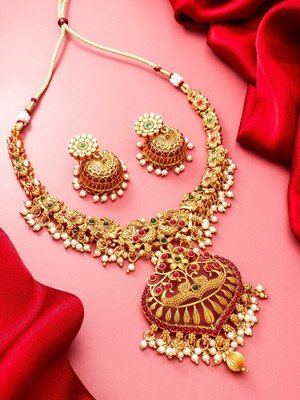 LUXOR Copper Gold-plated Multicolor Jewellery Set(Pack of 1)