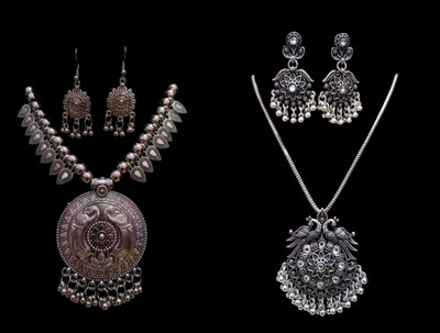 SSCREATION Oxidised Silver Silver Jewellery Set(Pack of 2)