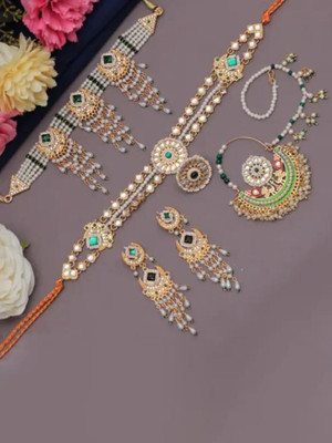 ramimitation Alloy Gold-plated Green Jewellery Set(Pack of 6)