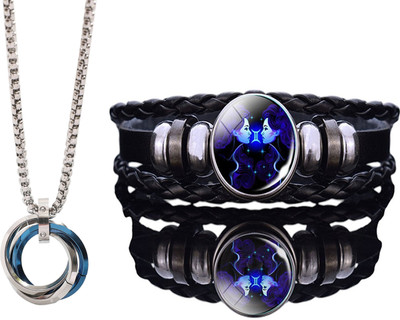 Elanora Jewels Alloy Sterling Silver Blue Jewellery Set(Pack of 2)