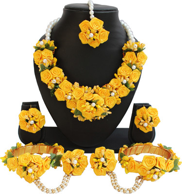 CRAFTCREATION Fabric Yellow Jewellery Set(Pack of 1)