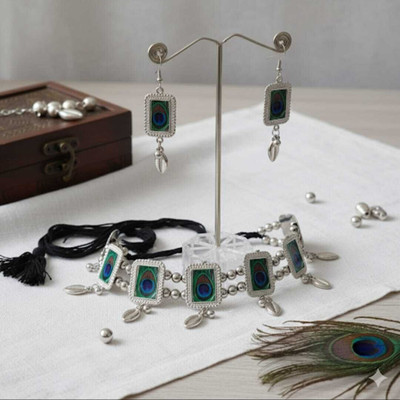 UrbaanZaar Alloy Sterling Silver, Silver Silver, Grey Jewellery Set(Pack of 1)