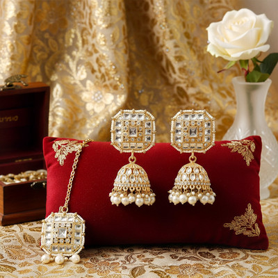 BlingNation Brass White, Gold Jewellery Set(Pack of 1)