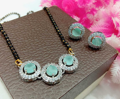 Vitthalesh Alloy Silver Pink Jewellery Set(Pack of 1)