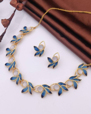 BAPASITARAM Alloy Gold-plated Blue Jewellery Set(Pack of 1)