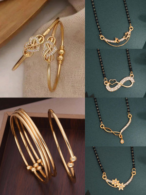Sangria Brass Gold-plated Multicolor Jewellery Set(Pack of 5)