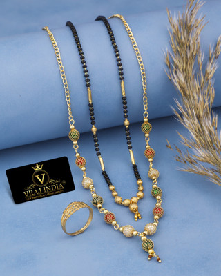 Vraj india Metal Gold-plated Gold Jewellery Set(Pack of 2)