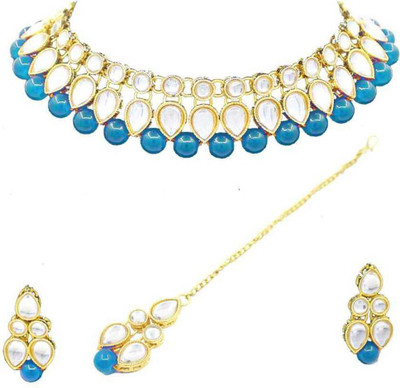 house of common Alloy Gold-plated Blue Jewellery Set(Pack of 1)