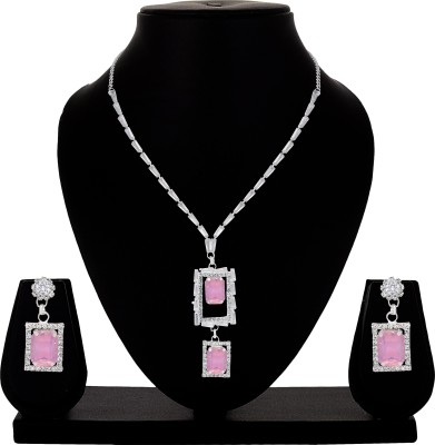 SAIYONI Alloy Silver Purple Jewellery Set(Pack of 3)