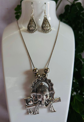 MS Creation Brass Brass Silver Jewellery Set(Pack of 2)