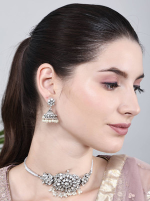 Lathar Alloy White Jewellery Set(Pack of 1)