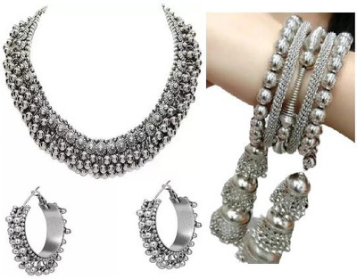 ZUKHRUF Oxidised Silver Silver Silver Jewellery Set(Pack of 1)