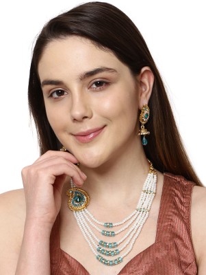 JEWELS GURU Alloy Gold-plated Multicolor Jewellery Set(Pack of 1)