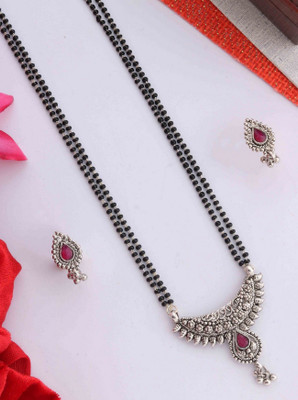 Bright STYLE Brass, Oxidised Silver Silver, Black Jewellery Set(Pack of 1)