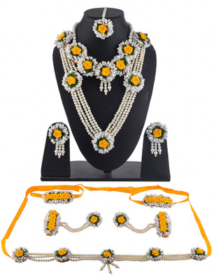 Arihant Shop Fabric Yellow Jewellery Set(Pack of 1)