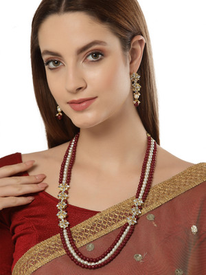 MD KARAT ART Alloy Red Jewellery Set(Pack of 3)
