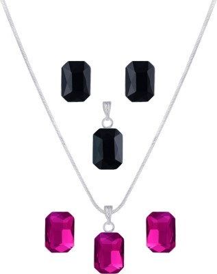 TAP Fashion Brass Silver Pink, Black Jewellery Set(Pack of 1)