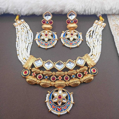 NANDAI Alloy Gold-plated Multicolor Jewellery Set(Pack of 1)