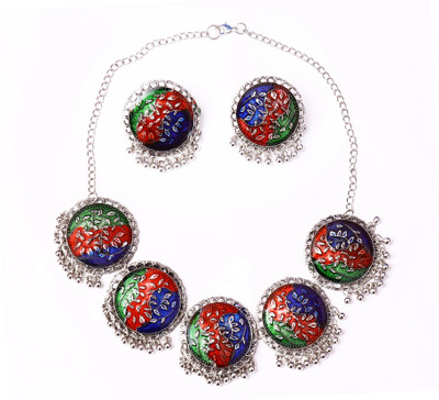 Uniquedezines Alloy Silver Multicolor Jewellery Set(Pack of 1)