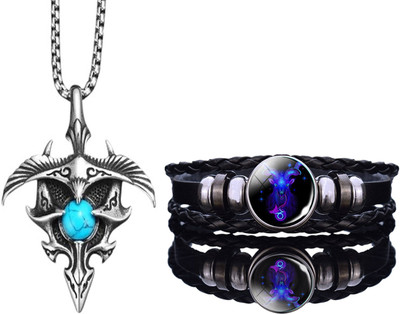 Elanora Jewels Alloy Sterling Silver Black, Silver Jewellery Set(Pack of 2)