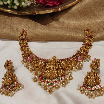 YIMBLI Brass Gold-plated Gold Jewellery Set(Pack of 1)