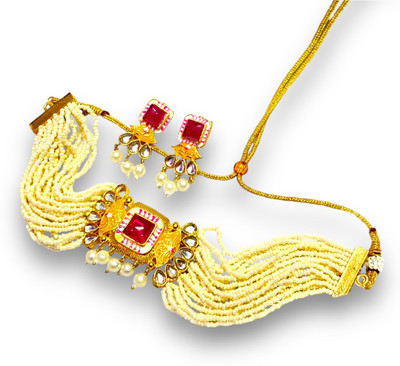 nitya fashion Alloy Gold-plated Yellow Jewellery Set(Pack of 1)