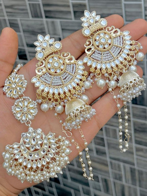 brado jewellery Brass Gold-plated Gold, White Jewellery Set(Pack of 1)