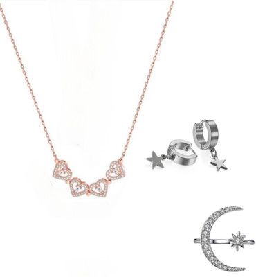 Vipunj Alloy Gold-plated, Silver Silver, Rose Gold Jewellery Set(Pack of 3)