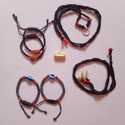 Khushi Traders Mother of Pearl Beads Bangle Set(Pack of 5)